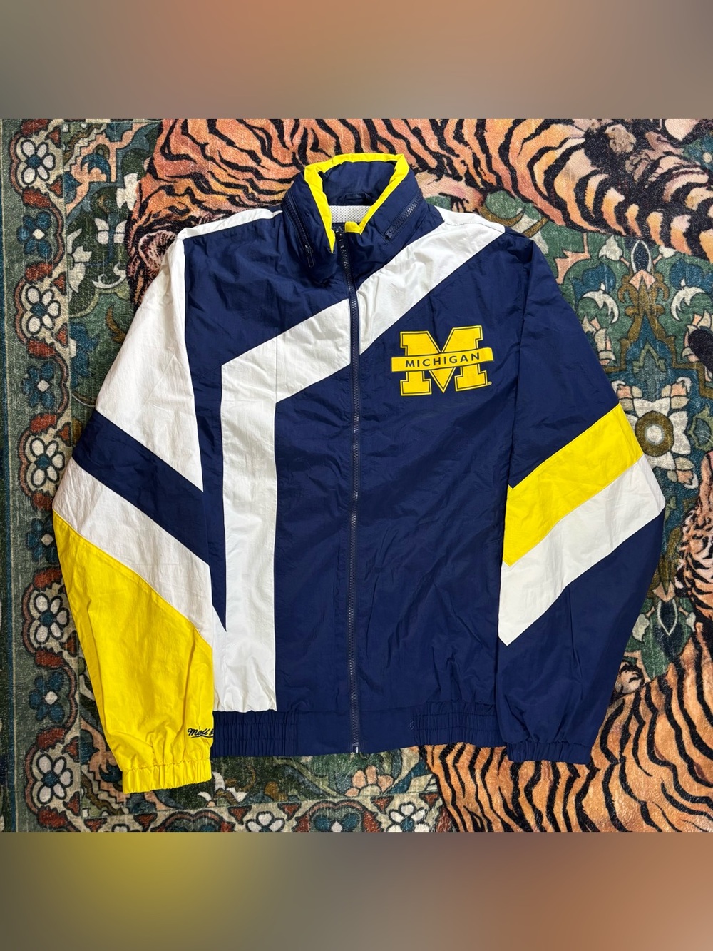 Mitchell & Ness University of Michigan Wolverines Windbreaker Jacket Full Zip